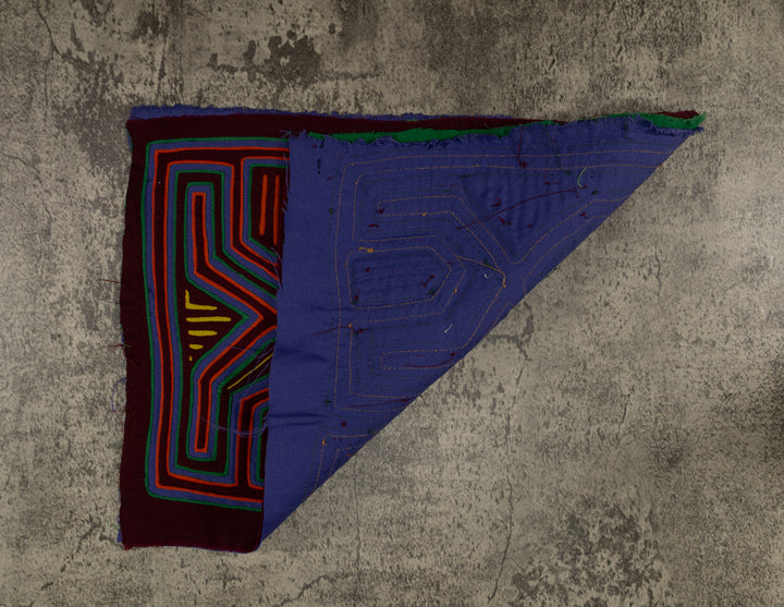 Traditional Burgundy Orange And Blue Dos XX Mola
