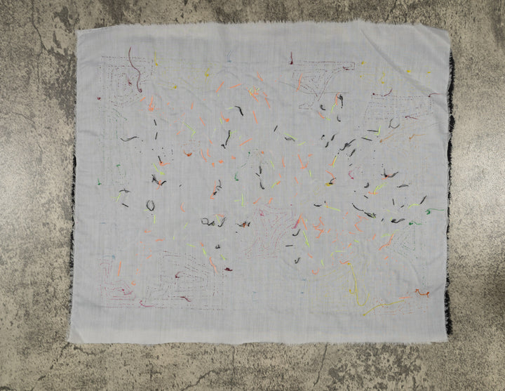 Three Colorful Parrots with Flowers Mola