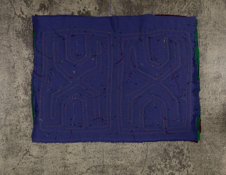 Traditional Burgundy Orange And Blue Dos XX Mola