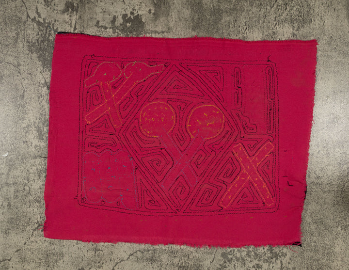 Traditional Pink And Black Musical Instrument Mola