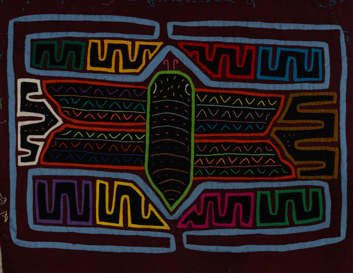 Classic Burgundy And Blue Butterfly Mola (Copy)