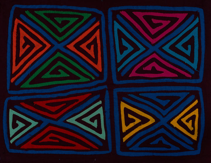 Classic Multi-Color Squares And Diamond Design Mola