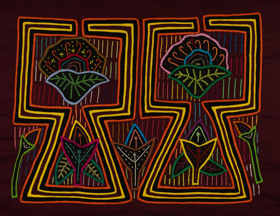 Traditional Orange And Yellow Flower Vase Mola