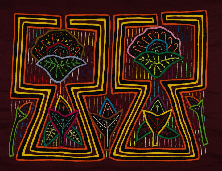 Traditional Orange And Yellow Flower Vase Mola