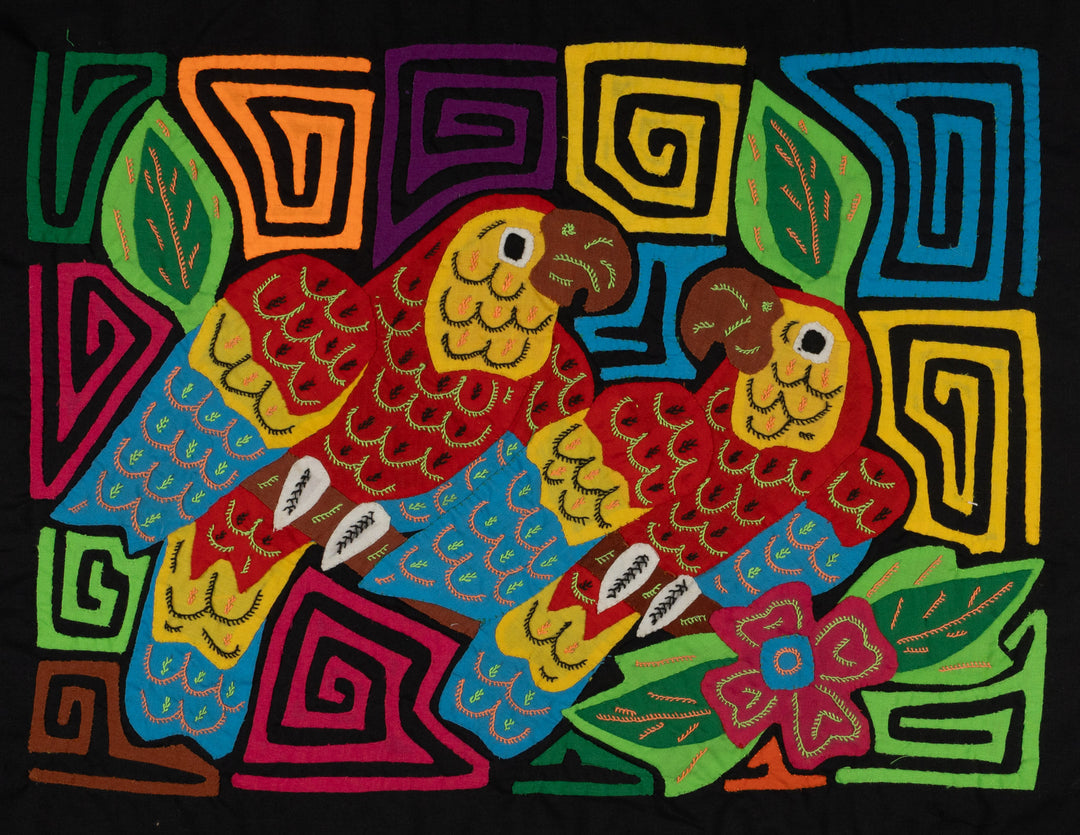 Fantasy Red Yellow And Blue Two Parrot Bird Mola