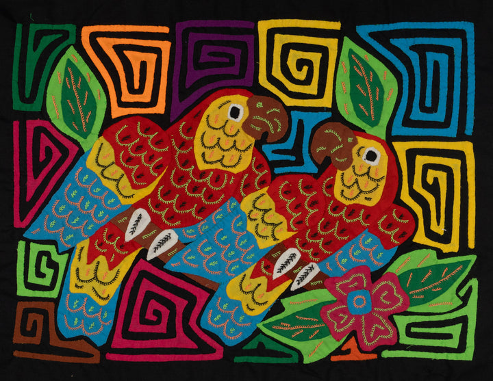 Fantasy Red Yellow And Blue Two Parrot Bird Mola