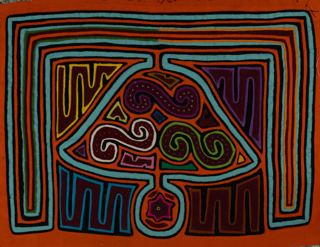 Traditional Orange And Turquoise Jingle Bell Mola