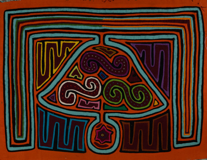 Traditional Orange And Turquoise Jingle Bell Mola