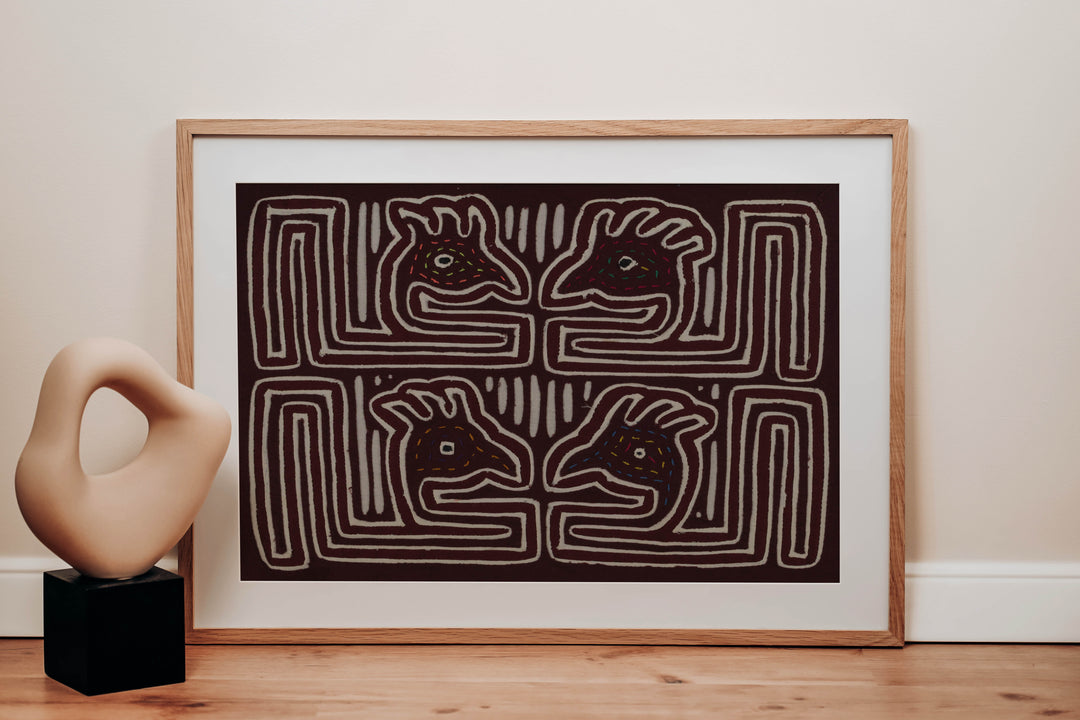 Burgundy And White Bird Head Mola