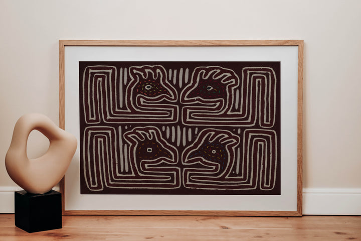 Burgundy And White Bird Head Mola