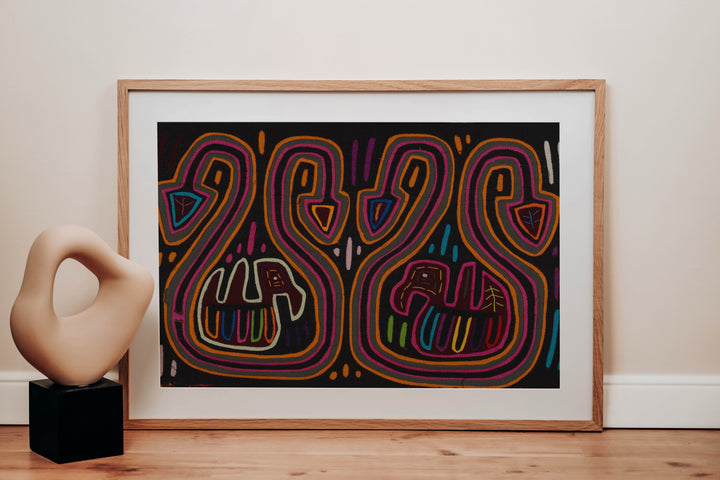 Purple Orange And Black Duck In Jug Mola