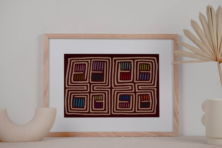 Traditional Burgundy And Cream Classic Design Mola