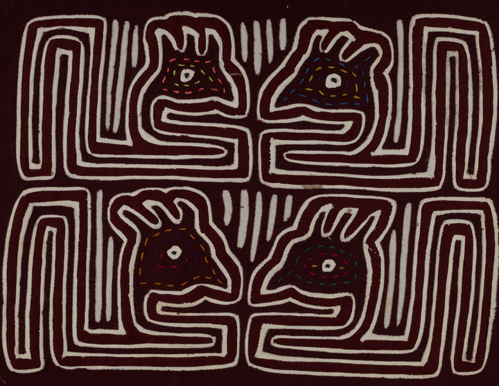 Burgundy And White Bird Head Mola