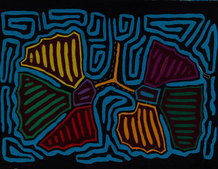 Classic Black And Blue Autumn Leaves Mola