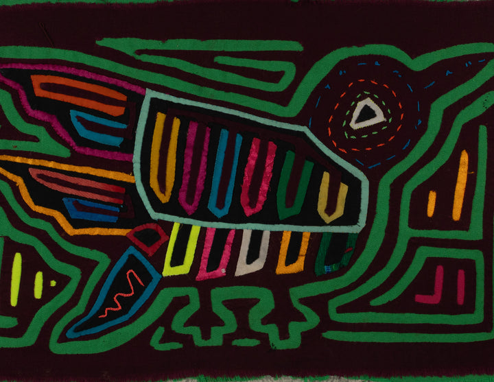 Classic Green And Maroon Jungle Bird Mola