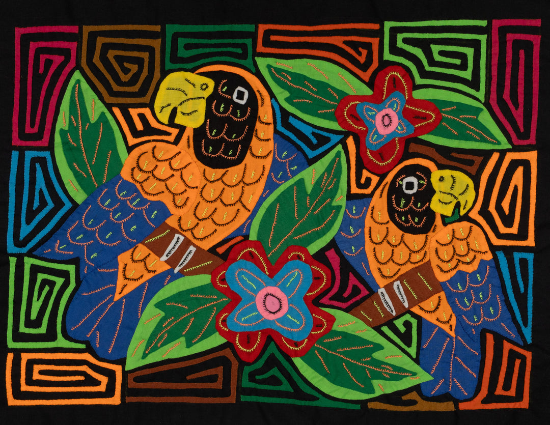 Fantasy Orange And Blue Two Parrot Bird Mola