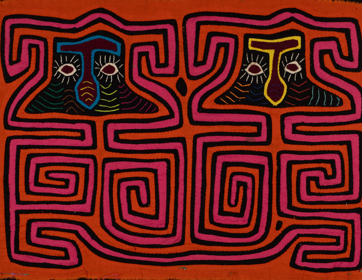 Traditional Orange And Pink Big Cheek Mola