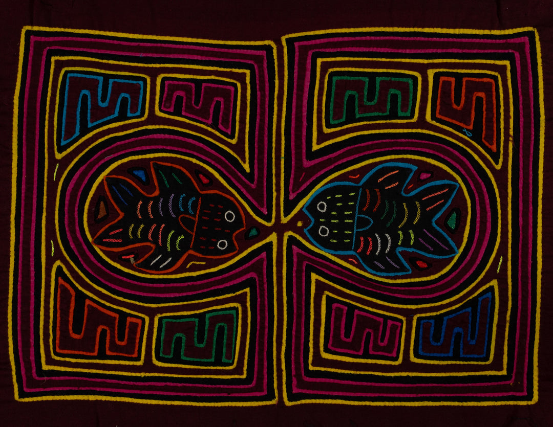 Classic Maroon Pink and Yellow Fish Mola