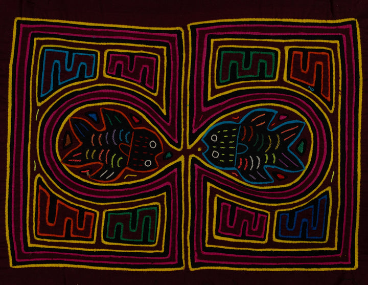 Classic Maroon Pink and Yellow Fish Mola