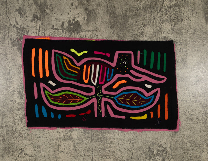 Traditional Black And Purple Big Beak Bird Mola