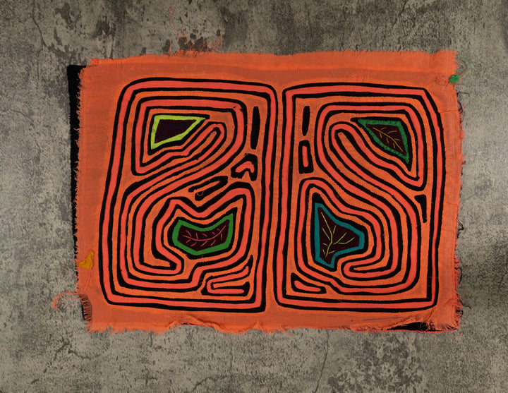 Vintage Orange And Black Autumn Leaves Mola