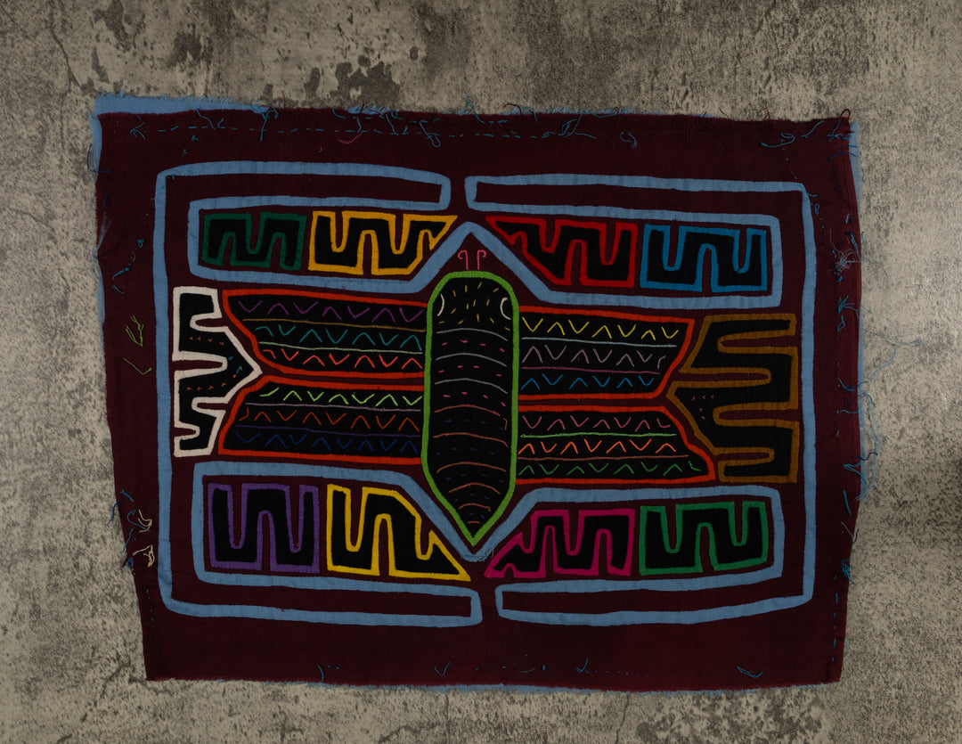 Classic Burgundy And Blue Butterfly Mola (Copy)