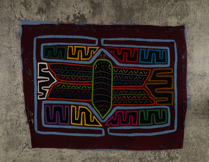 Classic Burgundy And Blue Butterfly Mola (Copy)