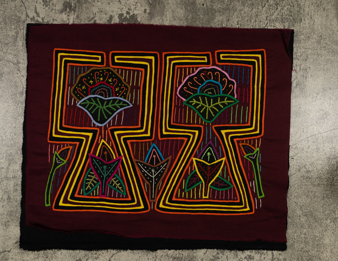 Traditional Orange And Yellow Flower Vase Mola