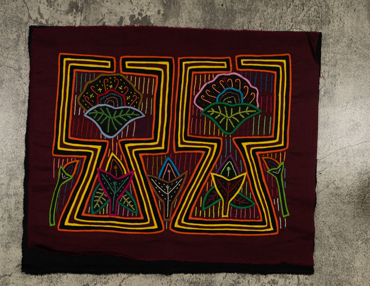 Traditional Orange And Yellow Flower Vase Mola