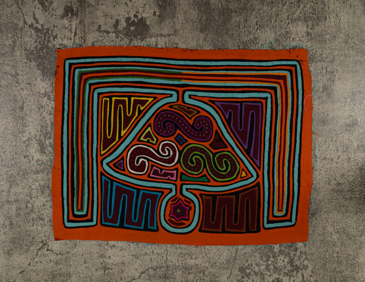 Traditional Orange And Turquoise Jingle Bell Mola