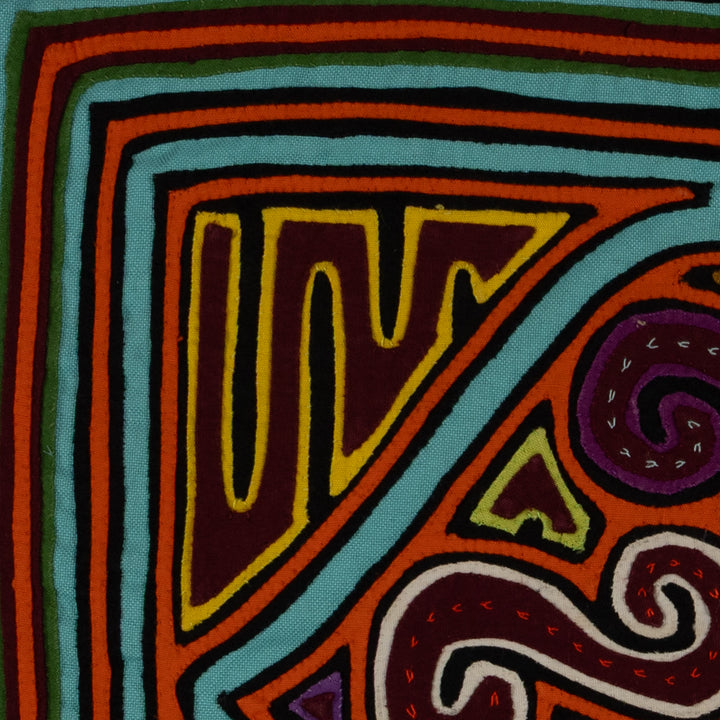 Traditional Orange And Turquoise Jingle Bell Mola