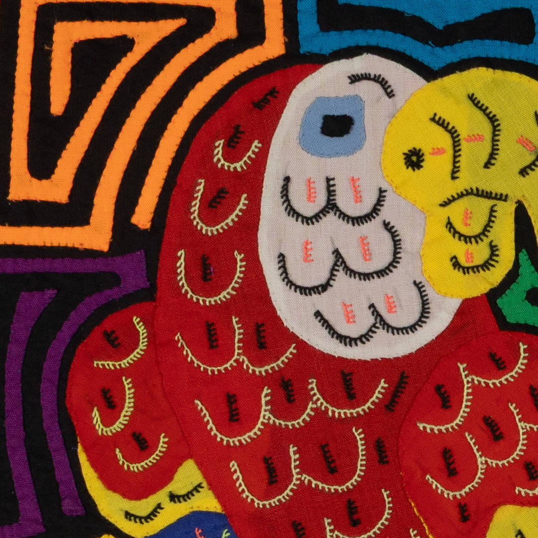 Fantasy Red Blue And Yellow Two Parrot Mola