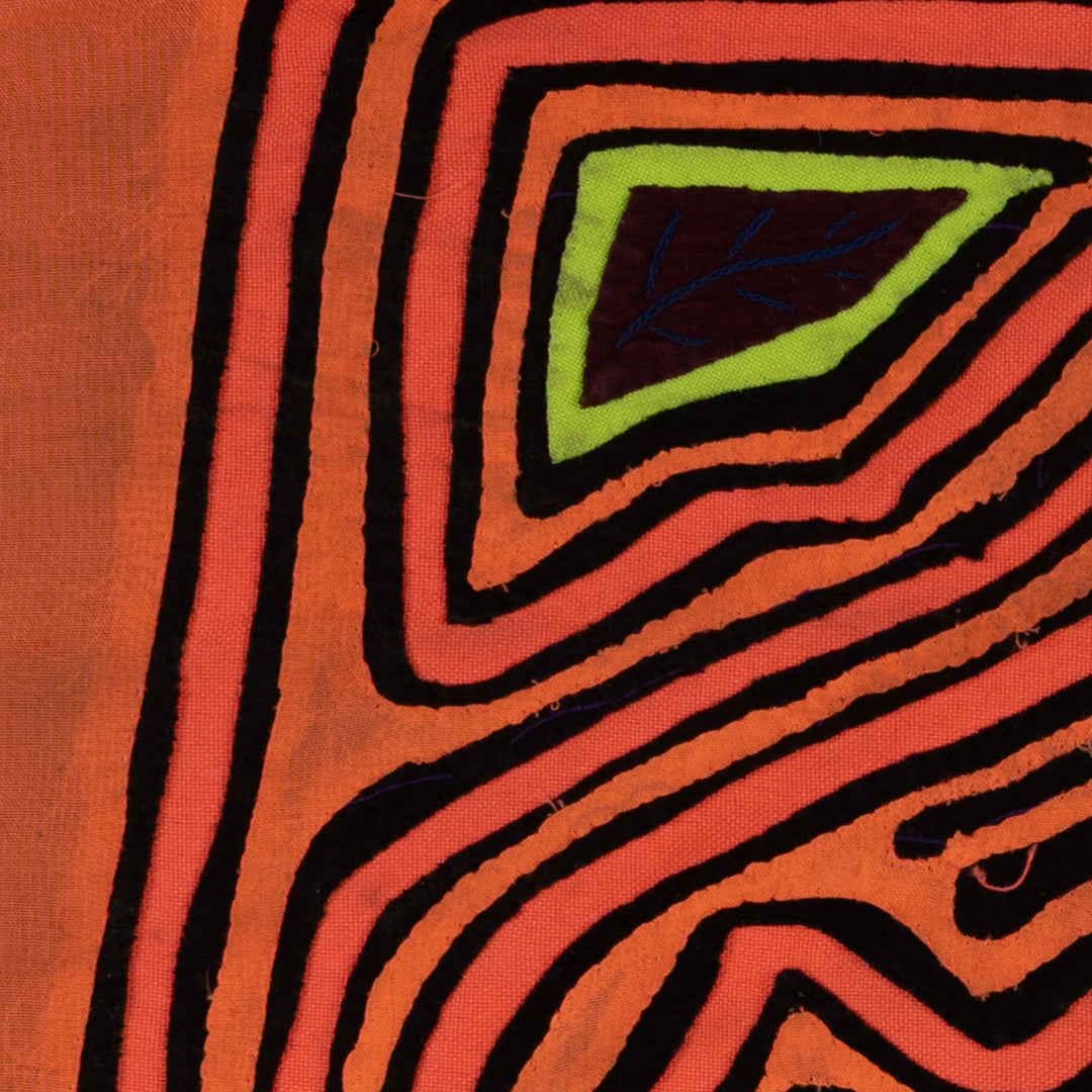 Vintage Orange And Black Autumn Leaves Mola