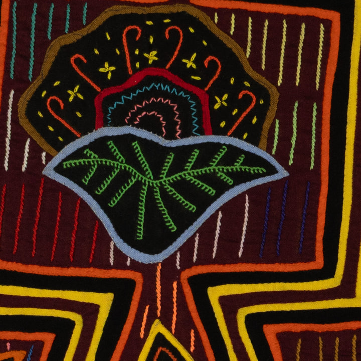 Traditional Orange And Yellow Flower Vase Mola