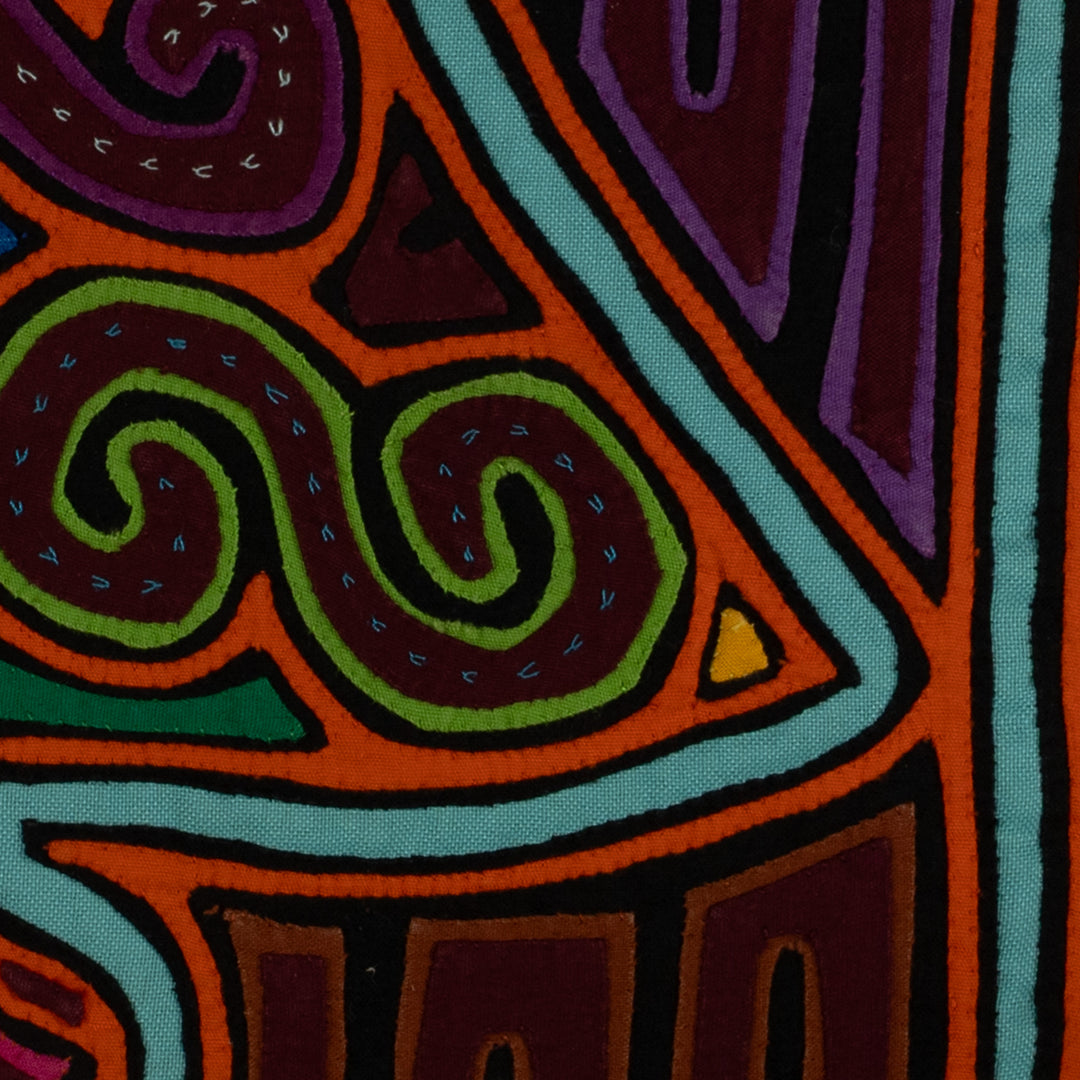 Traditional Orange And Turquoise Jingle Bell Mola