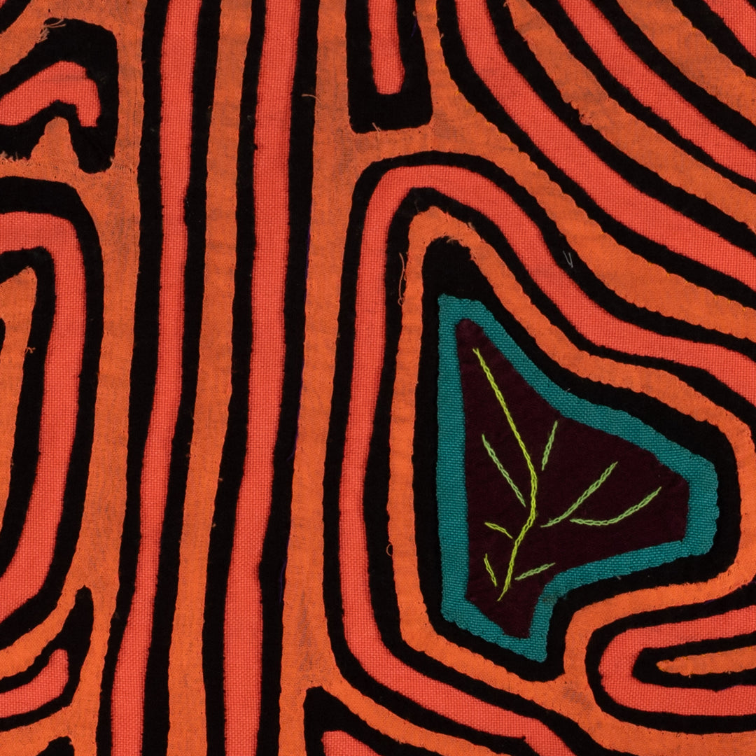 Vintage Orange And Black Autumn Leaves Mola