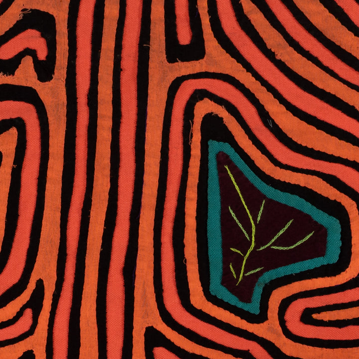 Vintage Orange And Black Autumn Leaves Mola