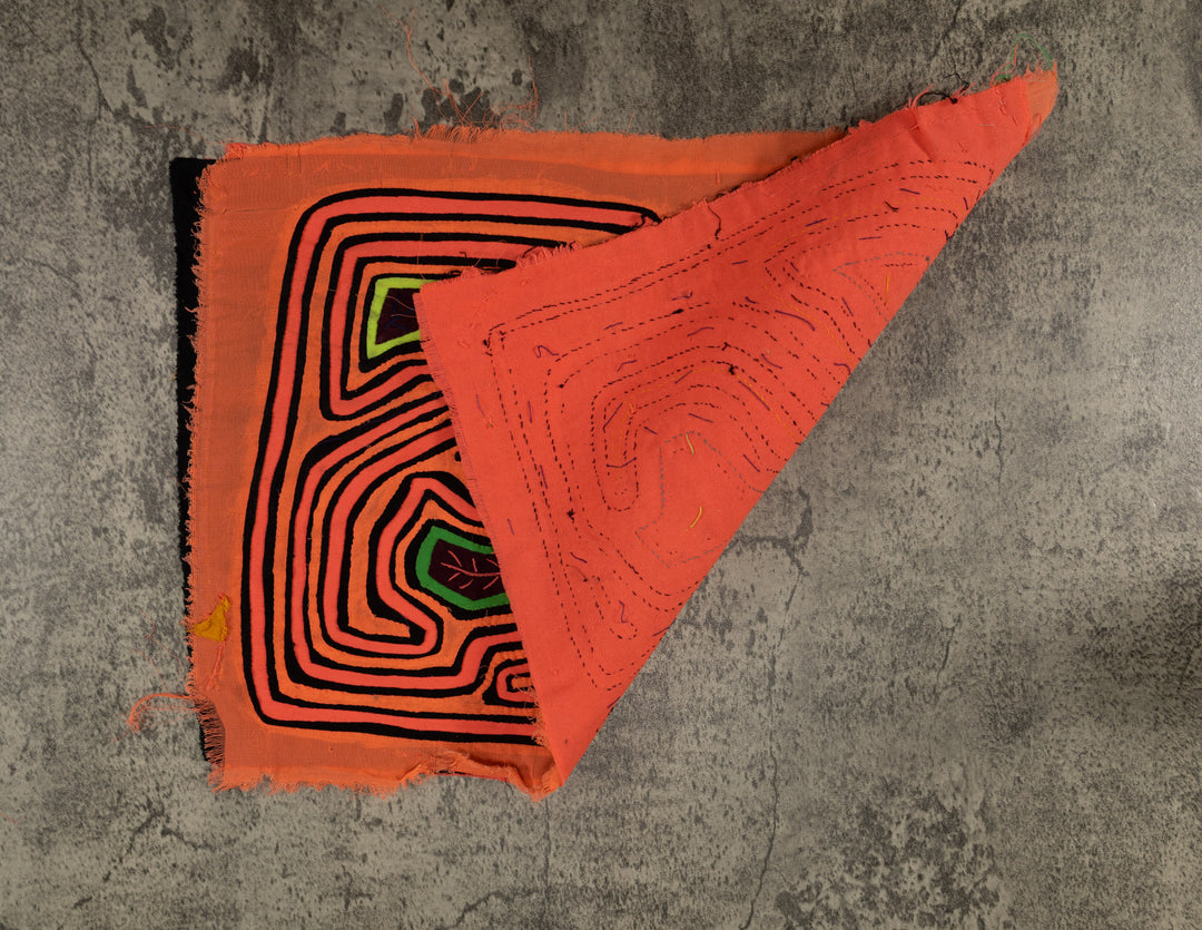 Vintage Orange And Black Autumn Leaves Mola