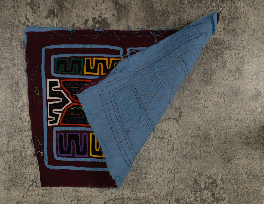 Classic Burgundy And Blue Butterfly Mola (Copy)