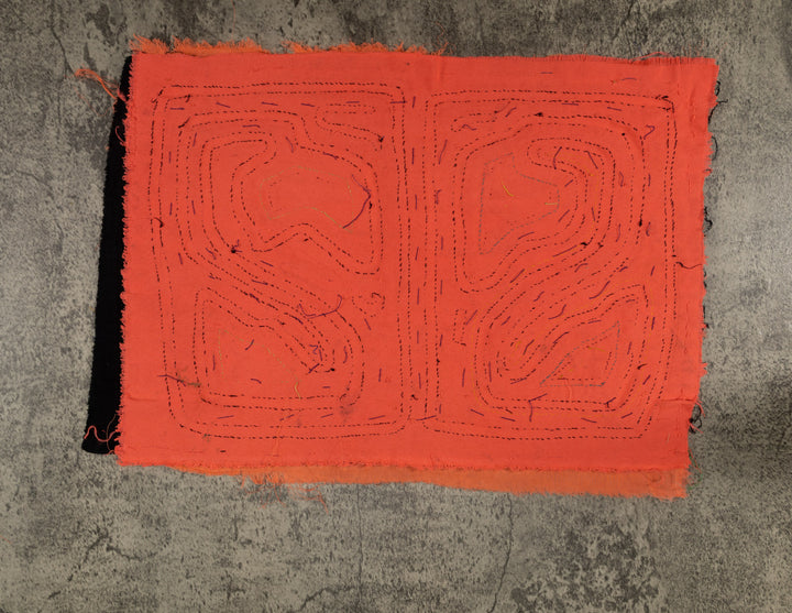 Vintage Orange And Black Autumn Leaves Mola