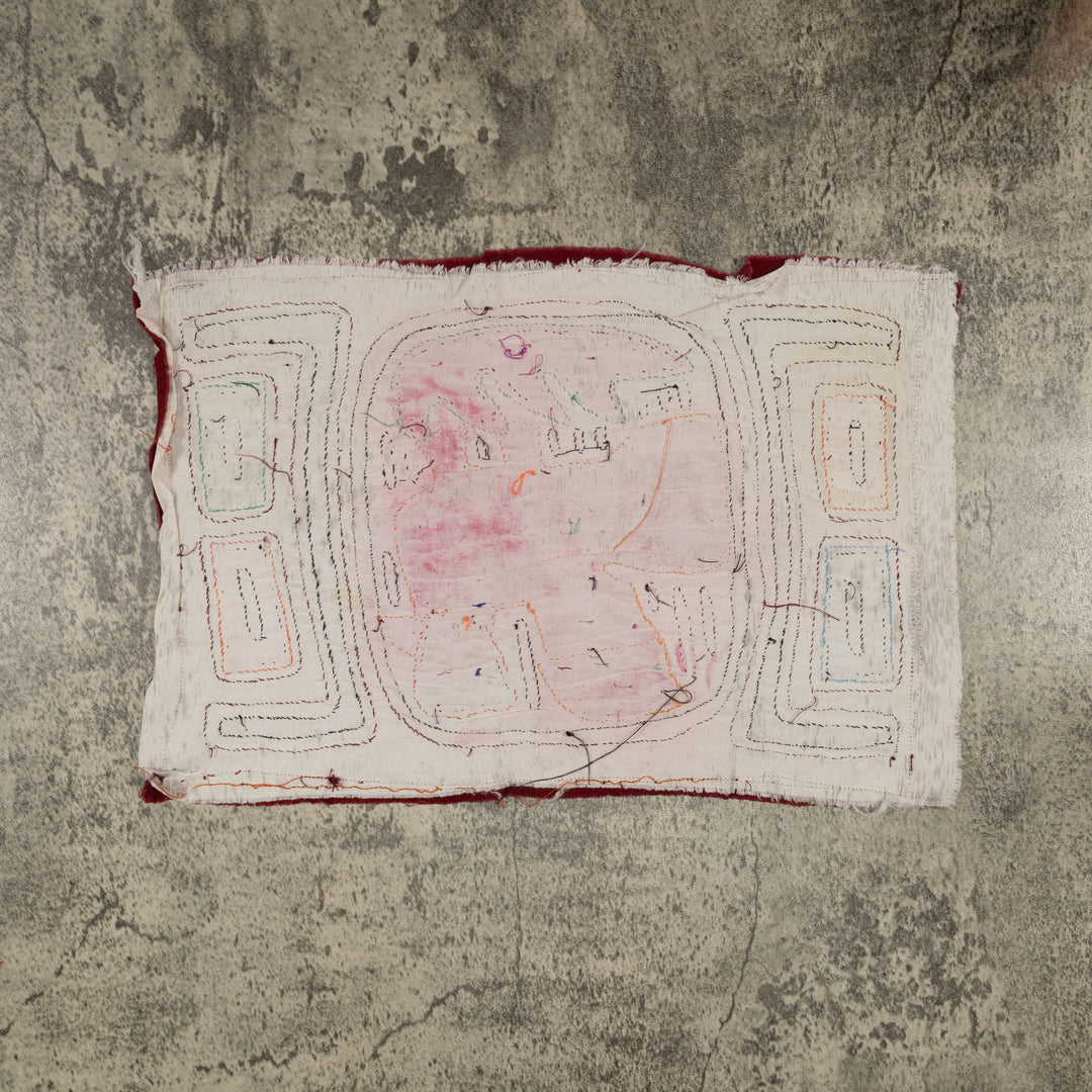 Traditional Burgundy Black And White Bird Mola