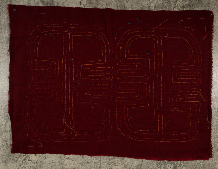 Traditional Burgundy And Orange Stars Galore Mola