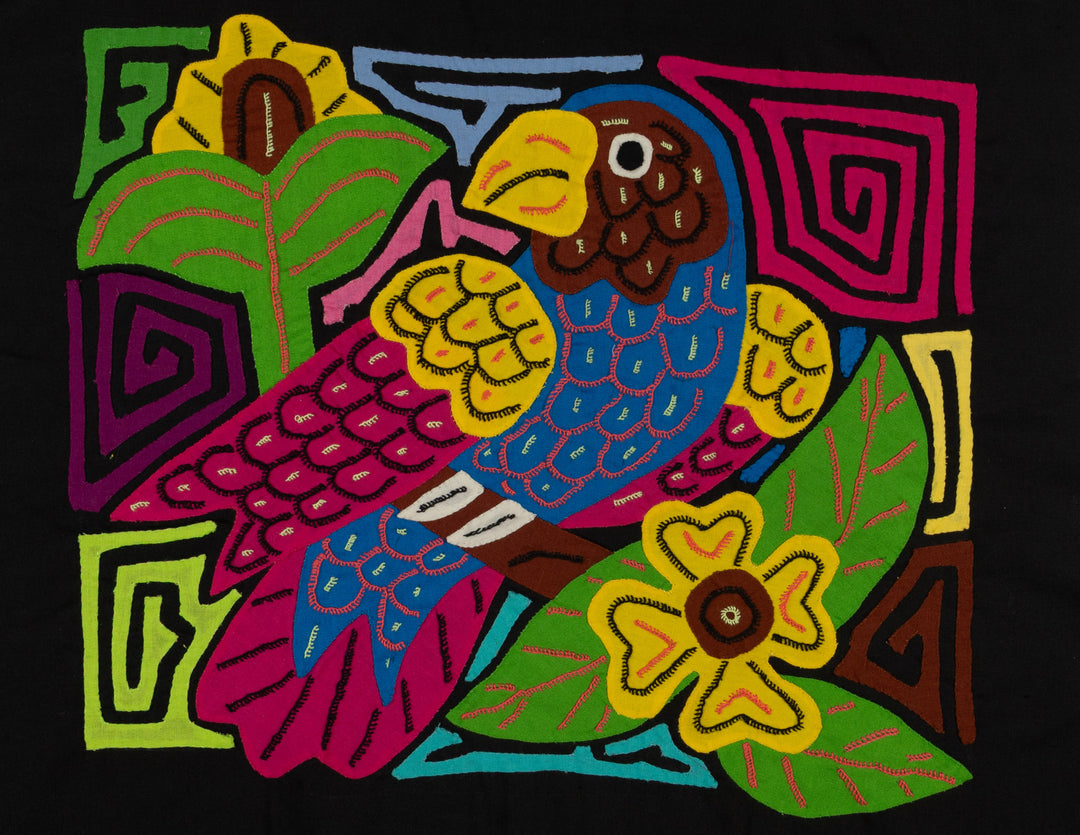 Fantasy Pink Blue And Yellow Parrot Bird Mola