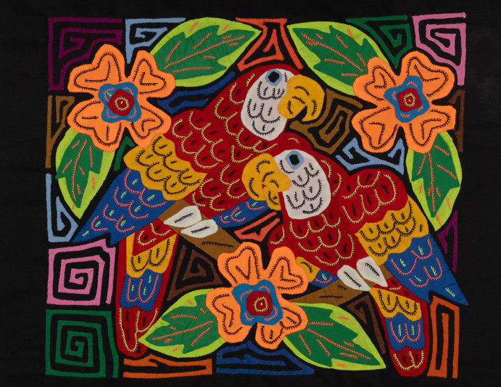 Fantasy Red Yellow And Blue Two Parrot Bird Mola