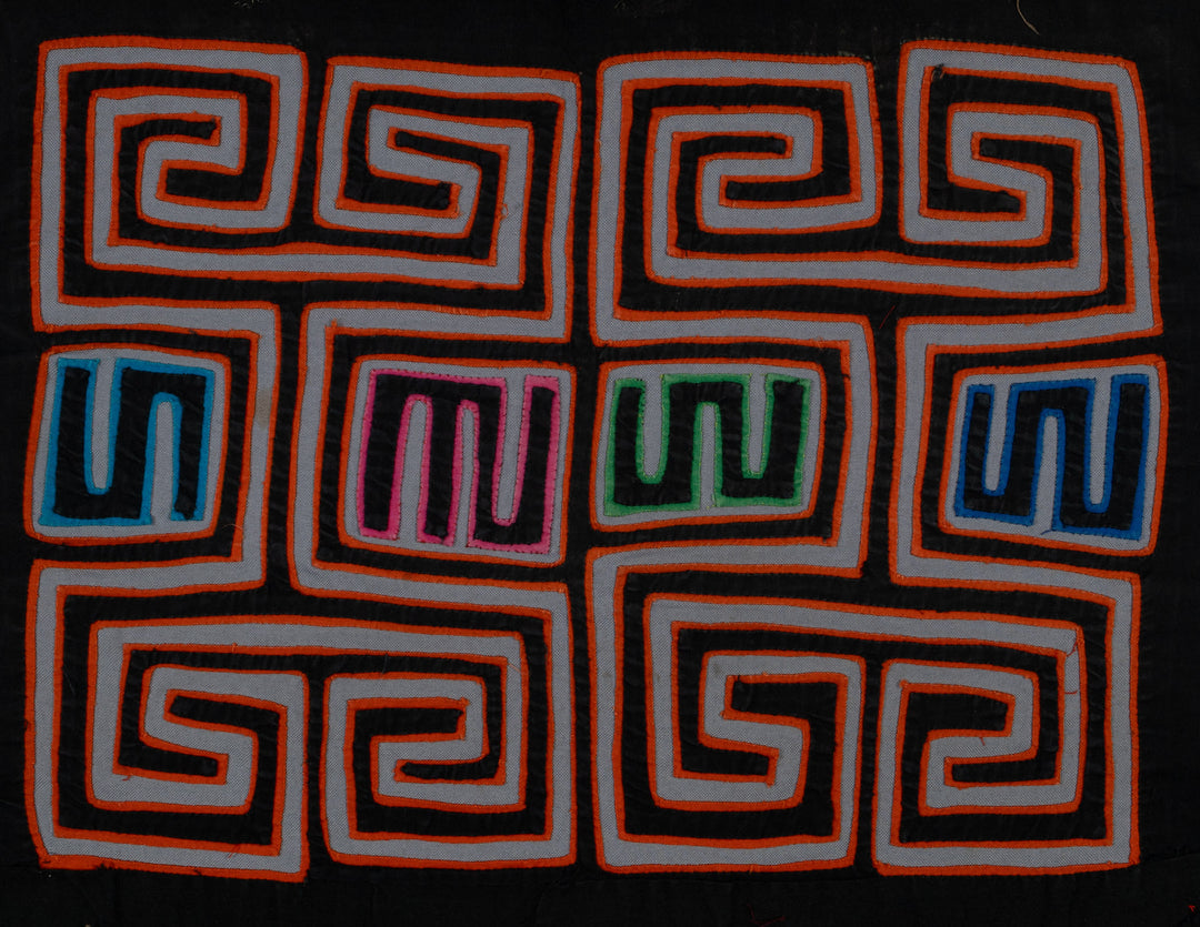 Traditional Orange And Gray Classic Design Mola