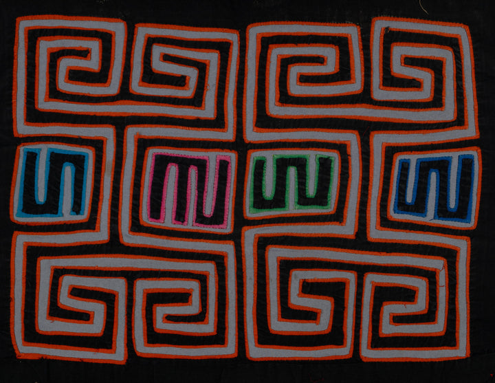 Traditional Orange And Gray Classic Design Mola