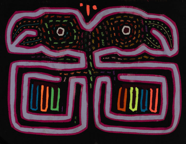 Black Red And Blue Optical Illusion Bird Mola