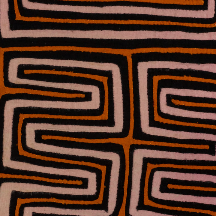 Orange Black And Peach Classic Mola Design