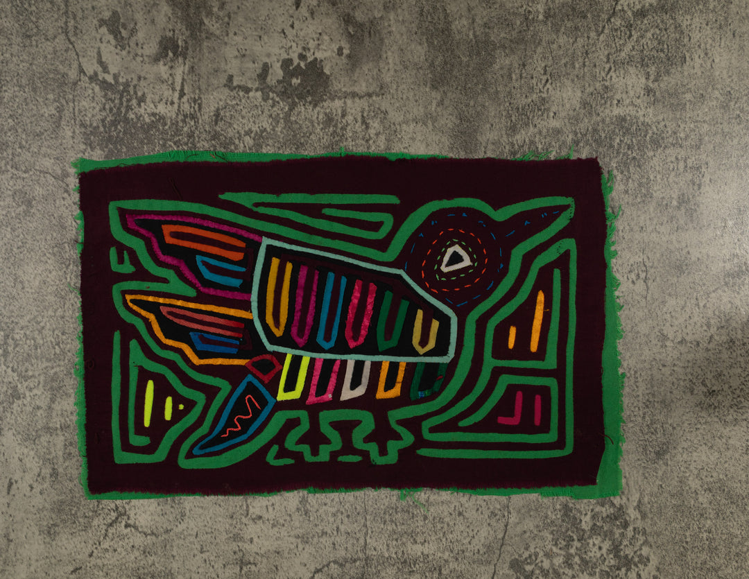 Classic Green And Maroon Jungle Bird Mola