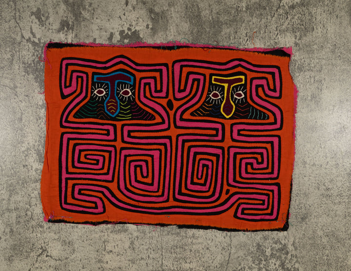 Traditional Orange And Pink Big Cheek Mola